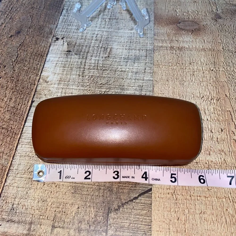 Longchamp Brown Eyeglass Sunglass Case Holder.